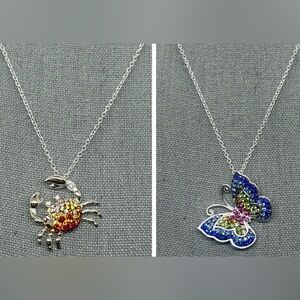 Vibrant Multicolor Crab and Butterfly Necklace Set